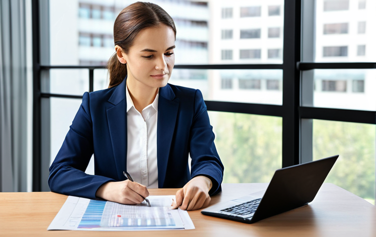 **

"A professional financial advisor, fully clothed in a modest business suit, sitting at a desk in a bright, modern office. She is reviewing documents related to international money transfers and taxation for a client. The scene is well-lit and professional.  Perfect anatomy, correct proportions, natural pose, well-formed hands, proper finger count, natural body proportions. Safe for work, appropriate content, fully clothed, professional."

**