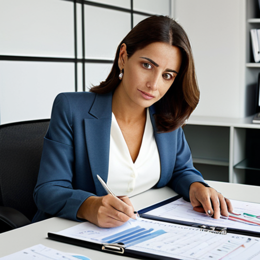 Business & Finance**

"A professional businesswoman in a modest business suit, sitting at a desk in a modern office in Madrid, Spain, reviewing financial charts. She has a confident and knowledgeable expression. Fully clothed, appropriate attire, safe for work, perfect anatomy, natural proportions, professional photography, high quality. Background includes subtle details reflecting Spanish culture and architecture."

**