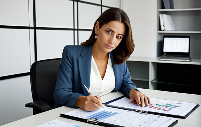 Business & Finance**

"A professional businesswoman in a modest business suit, sitting at a desk in a modern office in Madrid, Spain, reviewing financial charts. She has a confident and knowledgeable expression. Fully clothed, appropriate attire, safe for work, perfect anatomy, natural proportions, professional photography, high quality. Background includes subtle details reflecting Spanish culture and architecture."

**