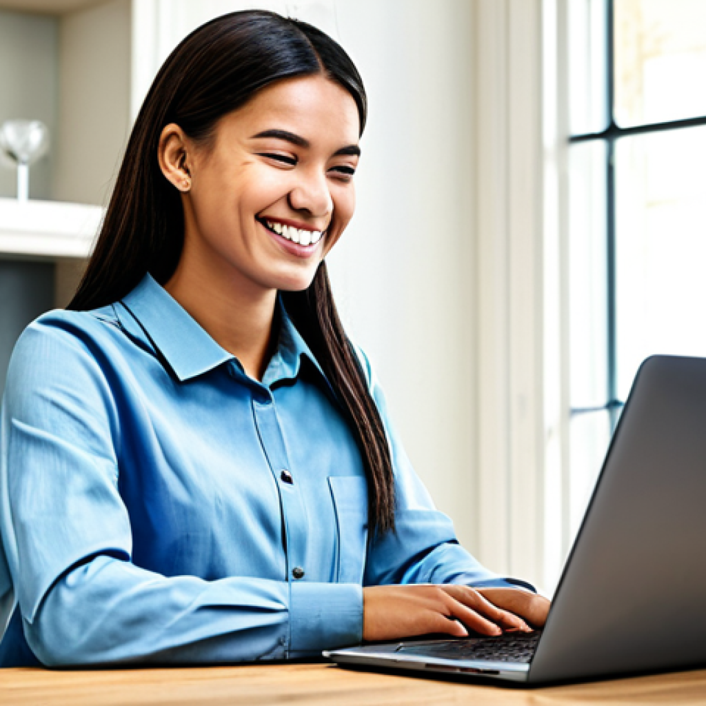 외화 통장 활용 사례 - Online Shopping Savings**

Prompt: A person happily shopping online on a laptop. They are wearing a ...